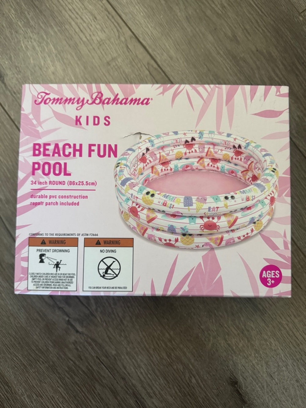 Tommy Bahama Kids Pink Tropical Print Inflatable Pool
